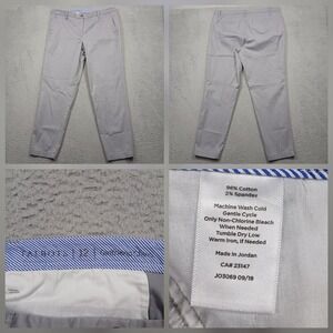 Talbots Girlfriend Chino Pants Women 12 Gray‎ Stretch Cotton